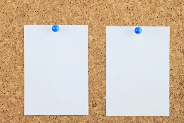 stock image Note paper pined on cork board background