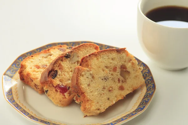 Stock image Pound cake and hot coffee