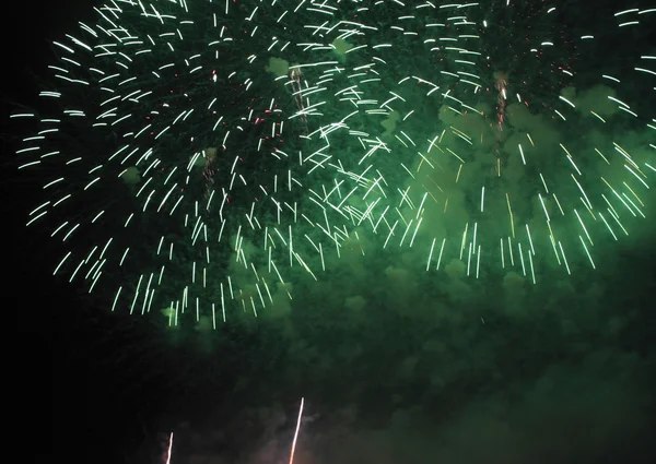 Japon geleneksel fireworks gece gökyüzünde — Stok fotoğraf