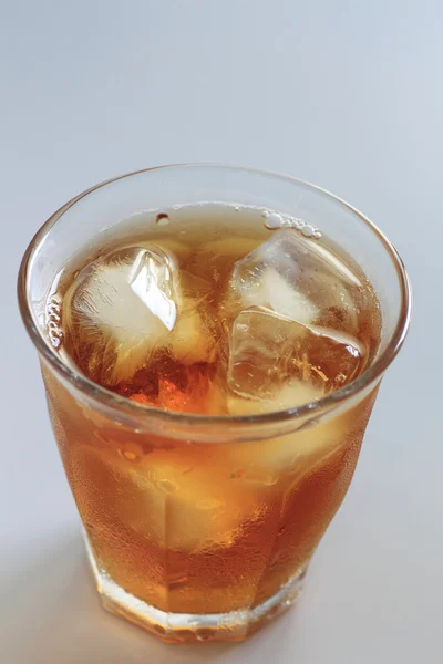 stock image Cold glass of iced tea with ice