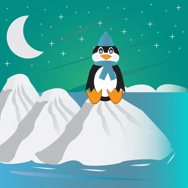 Magányos pingvin — Stock Vector