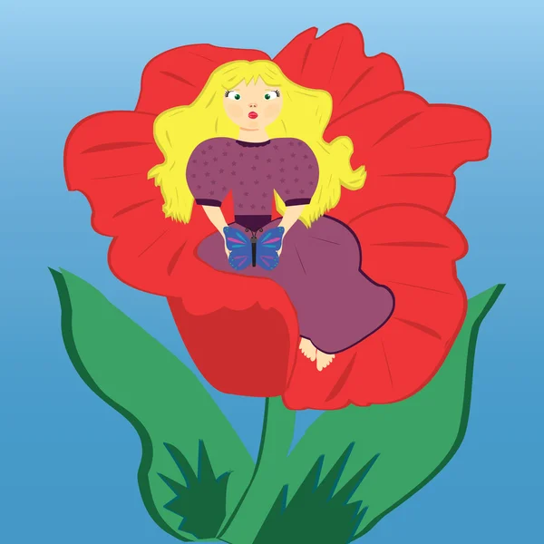 Girl with flower — Stock Vector