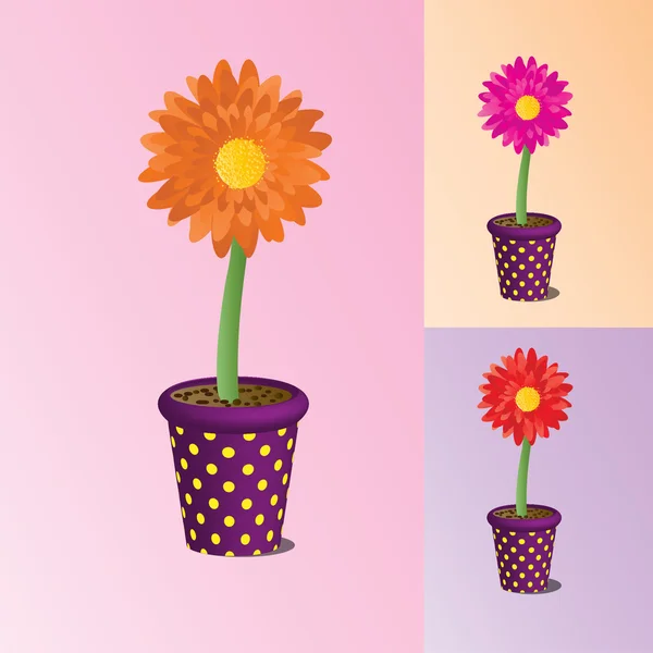 Fleurs en pots — Image vectorielle