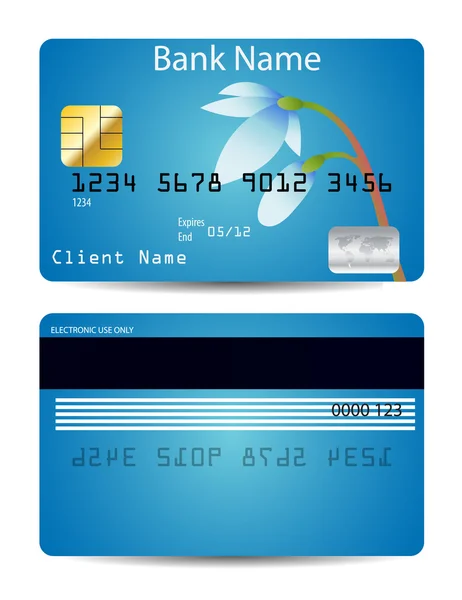 stock vector Blue credit card with snowdrop © Daryna Chugunova #9002969