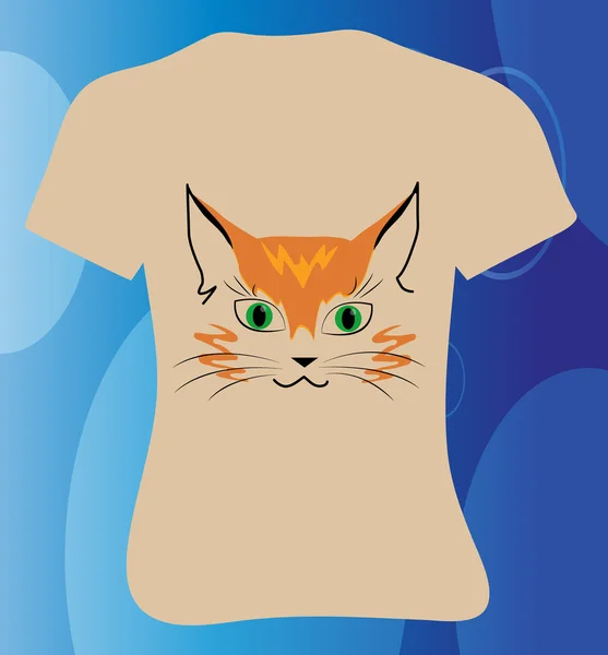 Gelukkig t-shirt kat — Stockvector