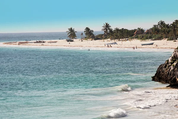 Strand van tulum in yucatan — Stockfoto