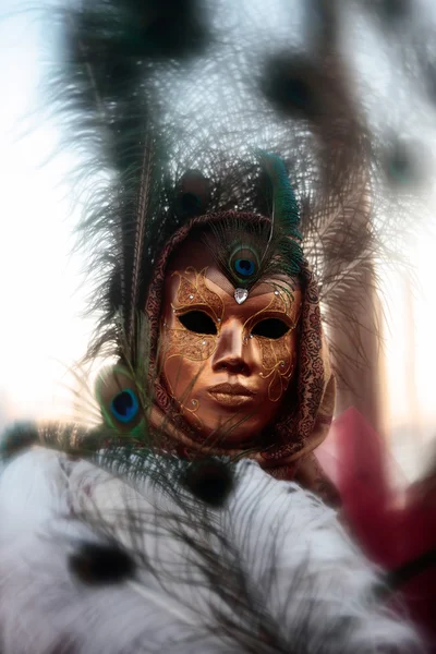Maske portre karnaval Venedik İtalya — Stok fotoğraf