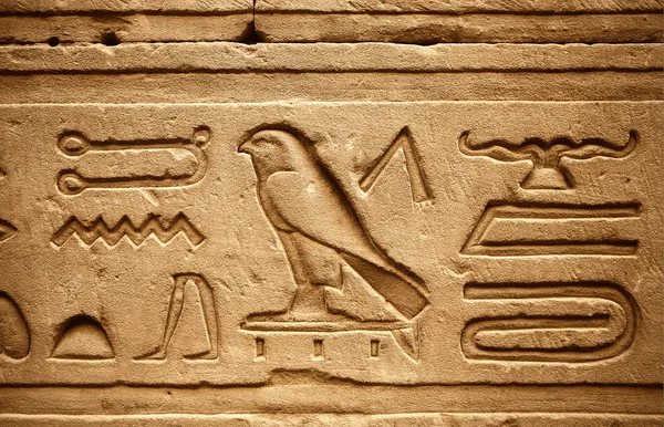 Jeroglíficos Horus templo Edfou — Foto de Stock