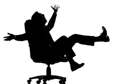 One business man happy joy silhouette clipart