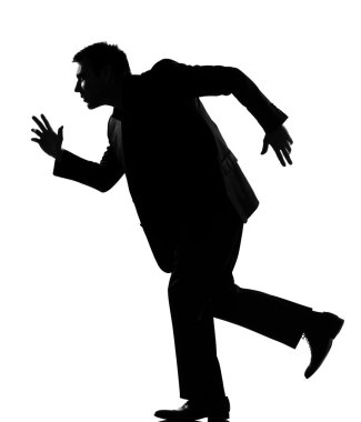 Silhouette man walking profile sneeking clipart