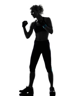 Woman kickboxing posture boxer boxing clipart