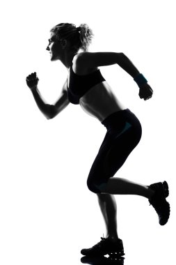 Woman workout fitness posture running runner sprinting clipart