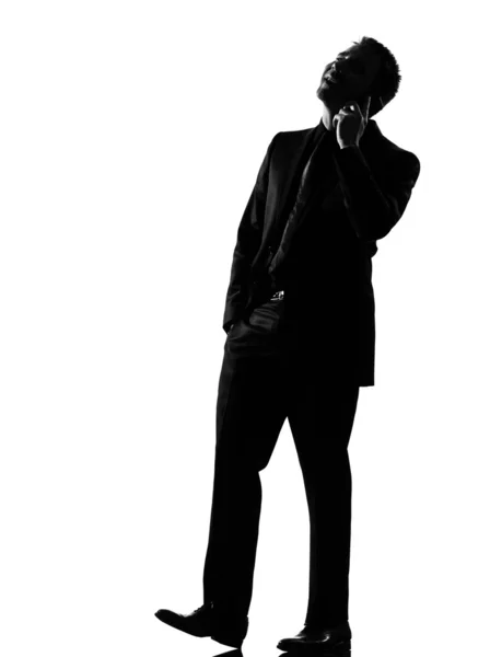 Silhouette Mann am Telefon — Stockfoto