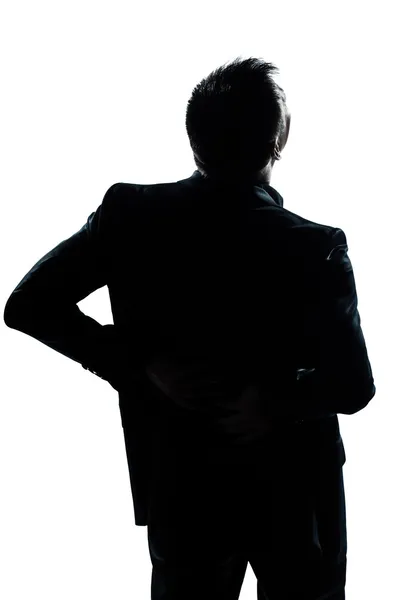 Silhouette Mann Porträt Rückenschmerzen — Stockfoto