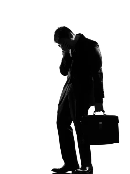 Silhouette man fatigue despair tired — Stock Photo, Image