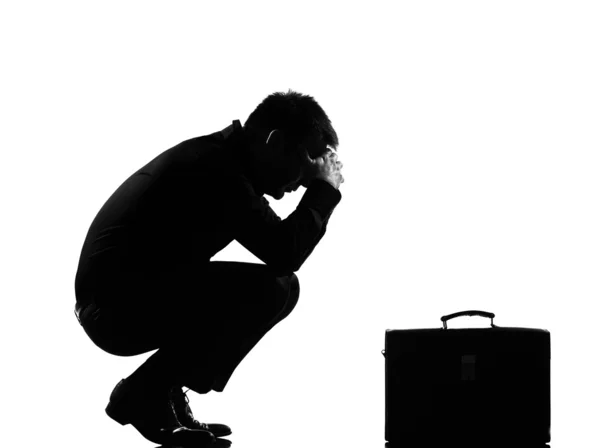 Silhouette man fatigue despair tired — Stock Photo, Image