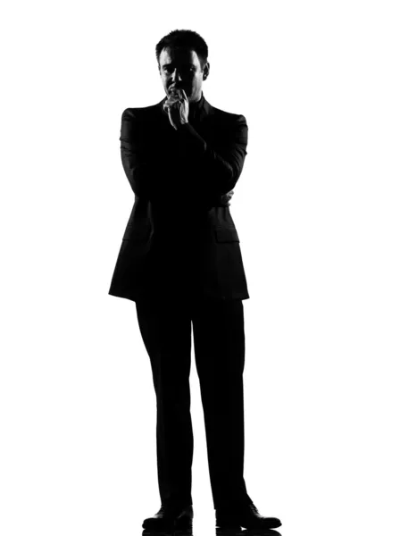 Silhouette Mann denkt nachdenklich — Stockfoto