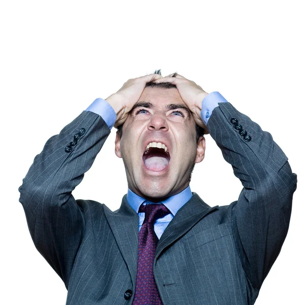 Closeup πορτρέτο του θυμωμένος ώριμος άνδρας φωνάζοντας — Φωτογραφία Αρχείου