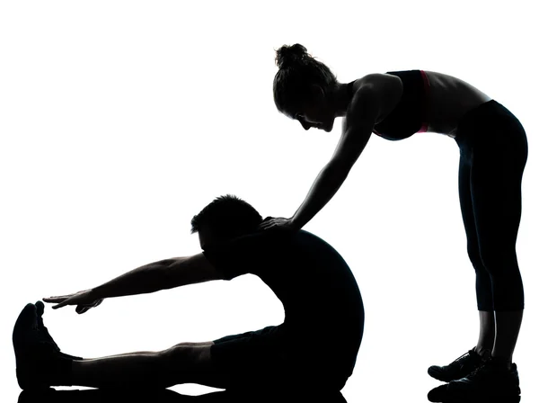 Ein Paar Mann Frau beim Training Fitness — Stockfoto
