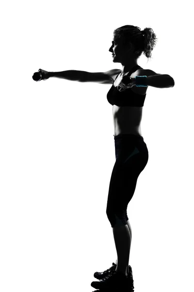 Frau trainiert Fitness Körperhaltung Krafttraining — Stockfoto