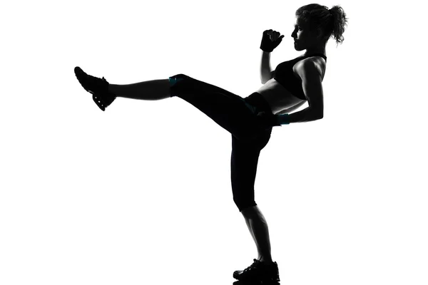 Boxe de posture de kickboxing femme boxe — Photo