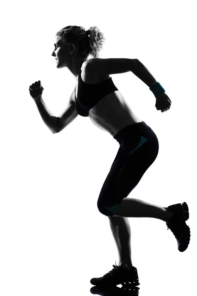 Жінка тренує фітнес пози бігун спринтер — стокове фото