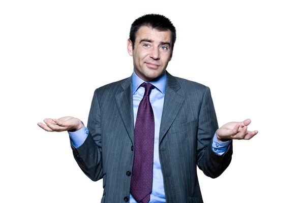 Portrait of confused man gesturing — Stock Photo, Image