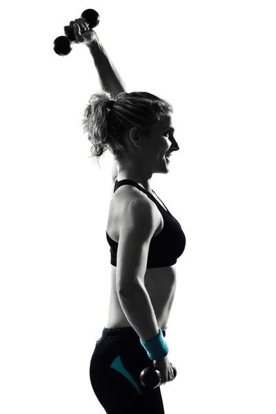 Entraînement femme posture fitness musculation — Photo