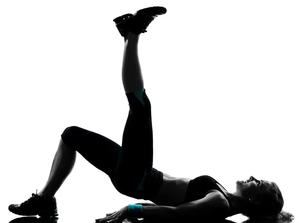 Ženy cvičení fitness postoj — Stock fotografie