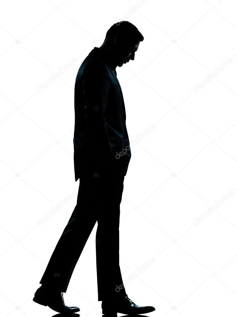 person walking looking up silhouette