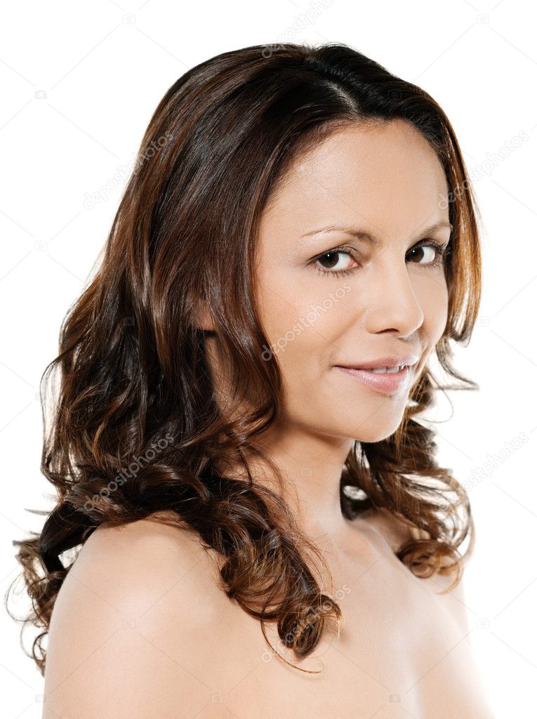 Closeup portrait of beautiful Asian woman smiling