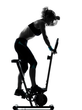 Woman biking workout fitness posture clipart