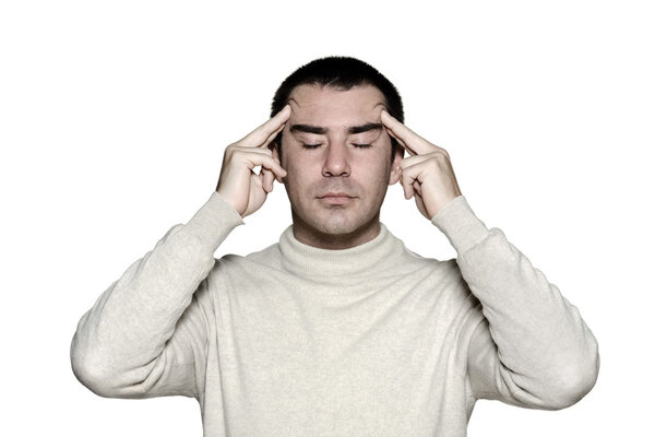 Man head massage temple