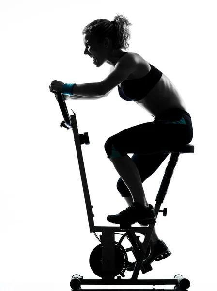 Mujer ciclismo entrenamiento fitness postura — Foto de Stock