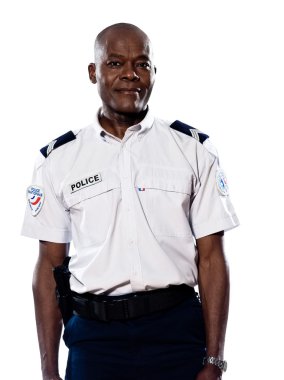 Portrait of mature policeman clipart