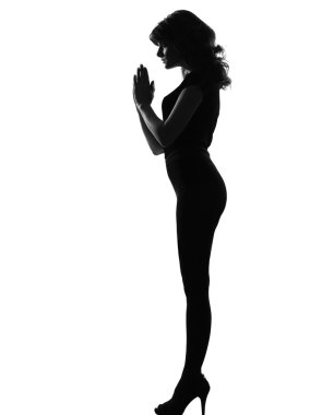 Silhouette woman saluting greeting clipart