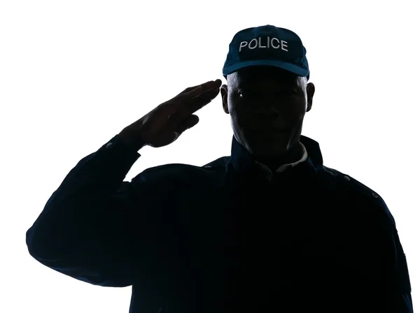 Close-up of police salut — Stok Foto
