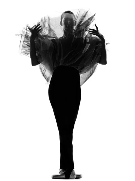 Kobieta balet tancerz stojący poza — Zdjęcie stockowe