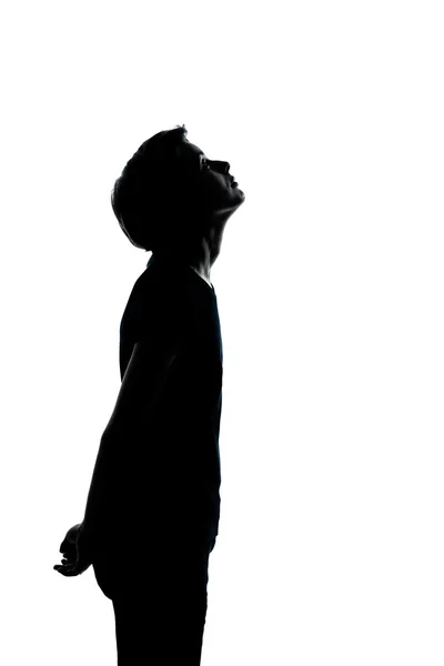 Ein kleiner Teenager Junge oder Mädchen Silhouette — Stockfoto
