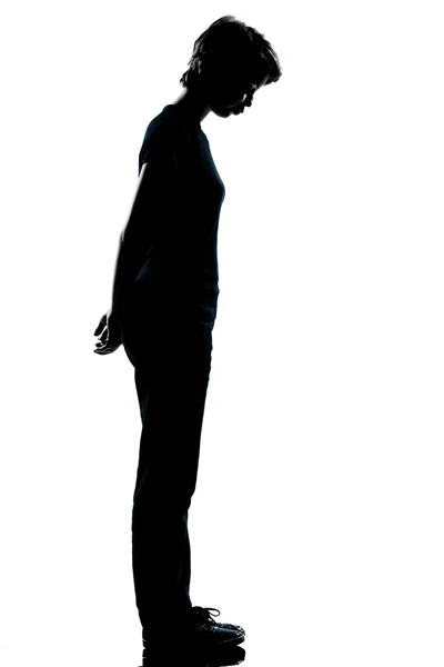 One young teenager boy or girl silhouette — Stock Photo, Image