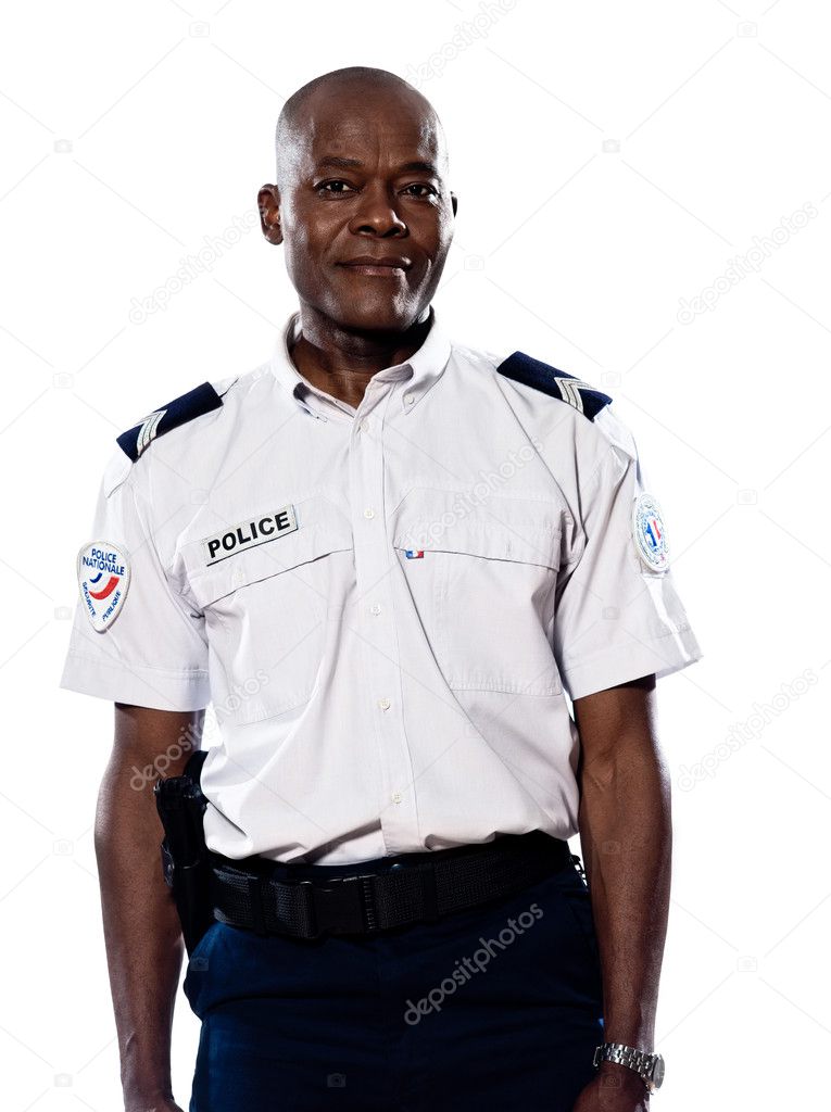 Portrait of mature policeman