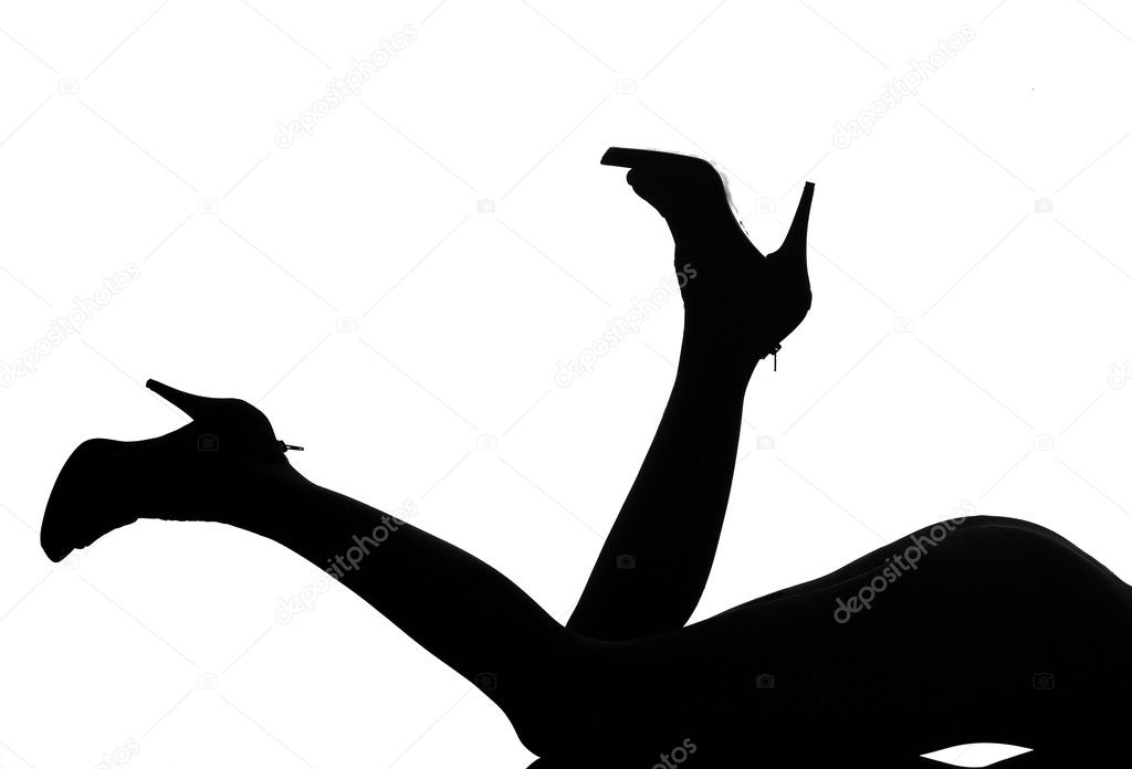 Silhouette woman legs flaping