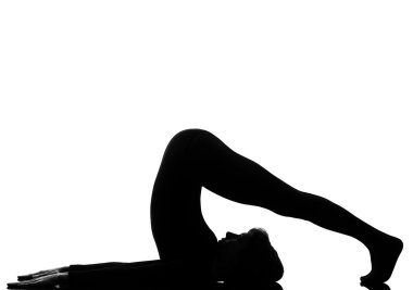 kadın halasana omuz stand yoga pose