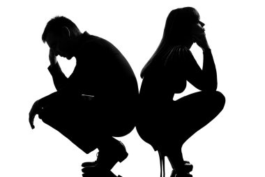 One dispute sad couple man and woman clipart