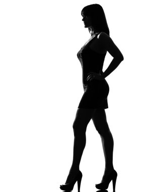 şık siluet kadın ayakta profili tam uzunlukta
