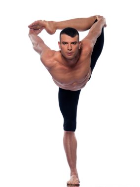 Man yoga asanas natarajasana dancer pose clipart