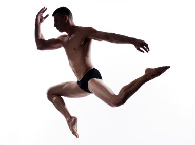 Man dancer gymnastic jump clipart