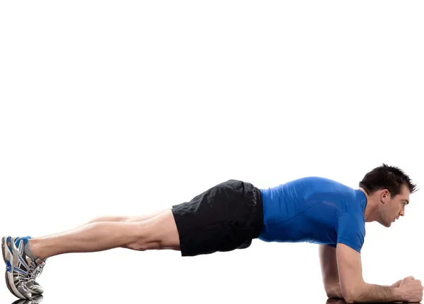Mage träning hållning planka grundläggande planka — Stockfoto