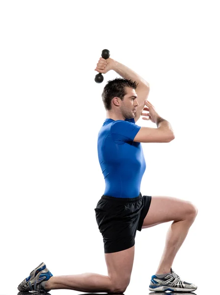 Triceps trening postawy rzuca Triceps Stretch — Zdjęcie stockowe