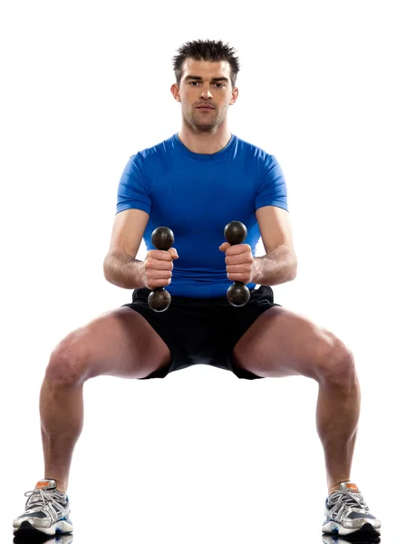 Man training gewicht opleiding crouching — Stockfoto